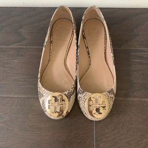 Tory Burch Snake Print Leather Flats Size 7